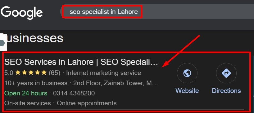 Local SEO Expert Lahore